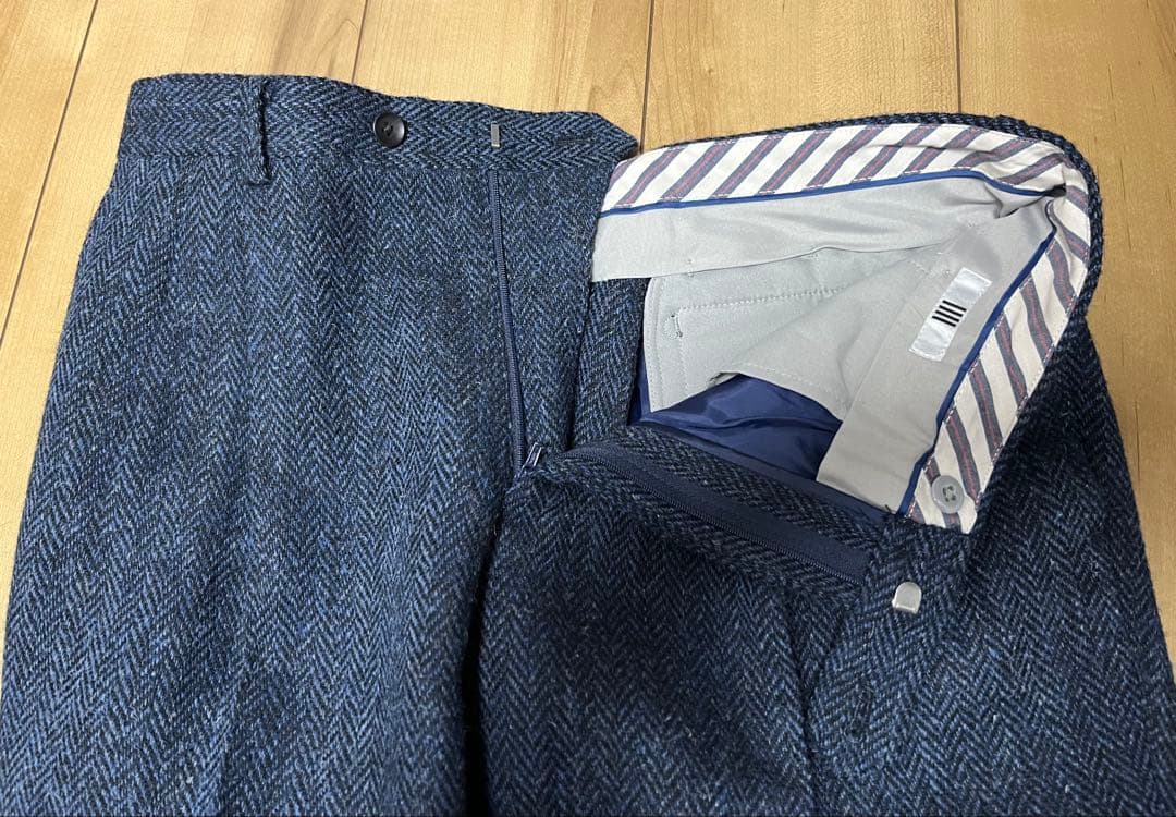 SUITS SELECT ハリスツイード ダークブルーヘリンボーン スラックス