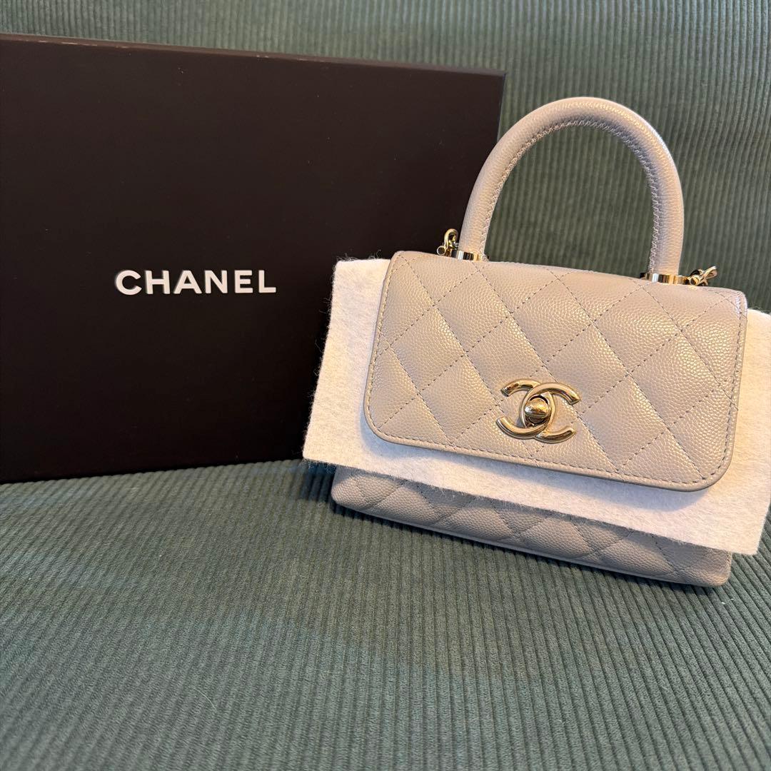 【nn】新品未使用★CHANEL ココハンドル14.5 グレー限定色★
