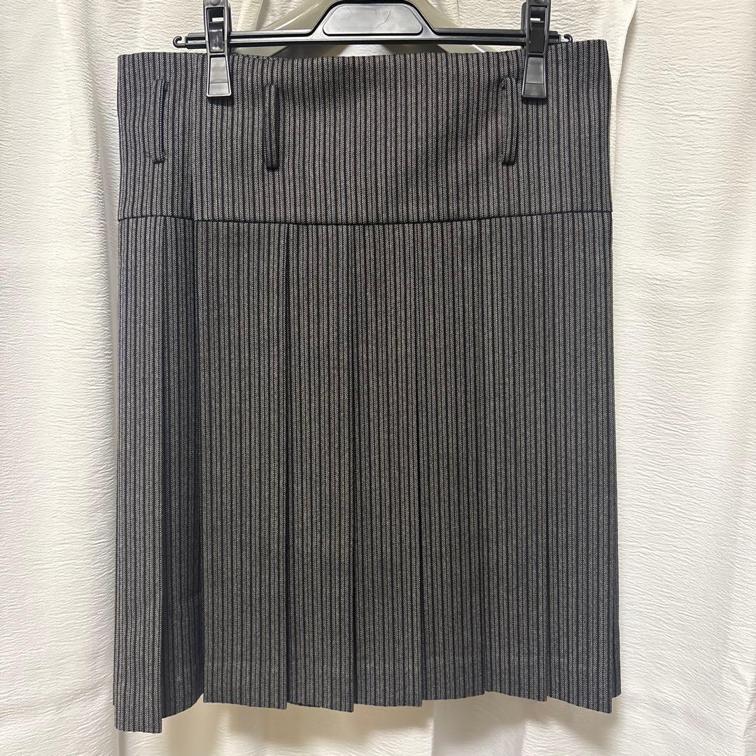 コムデギャルソンオムプリュス グレー プリーツスカート ストライプ柄