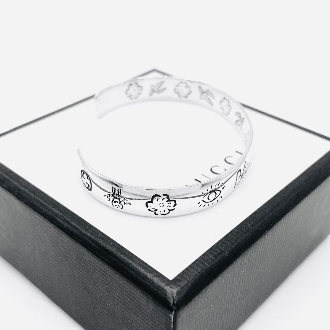 【超美品】GUCCI バングル　ブレスレット　フォーラブ　現行　シルバー　925