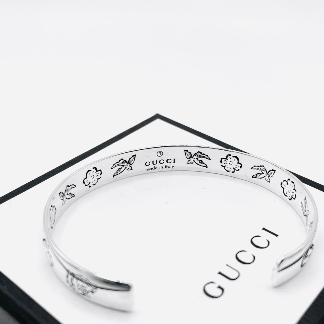 【超美品】GUCCI バングル　ブレスレット　フォーラブ　現行　シルバー　925