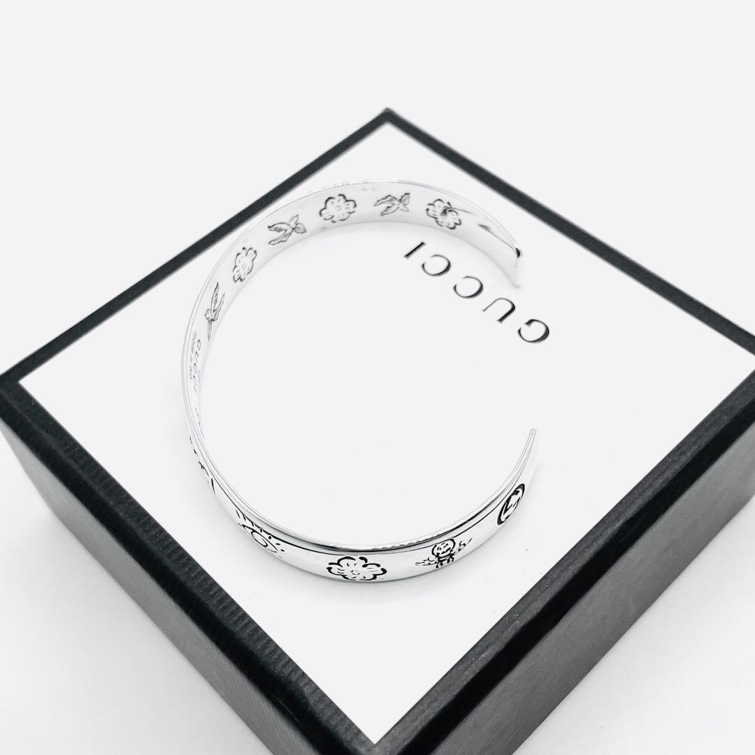 【超美品】GUCCI バングル　ブレスレット　フォーラブ　現行　シルバー　925