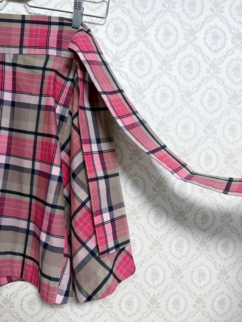 新品 ヴィヴィアンウエストウッド ピンク チェック柄 スカート リボン