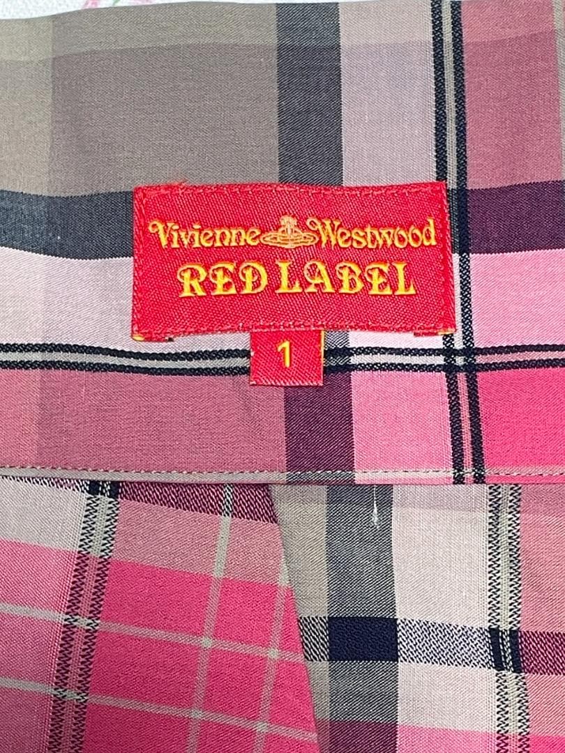 新品 ヴィヴィアンウエストウッド ピンク チェック柄 スカート リボン