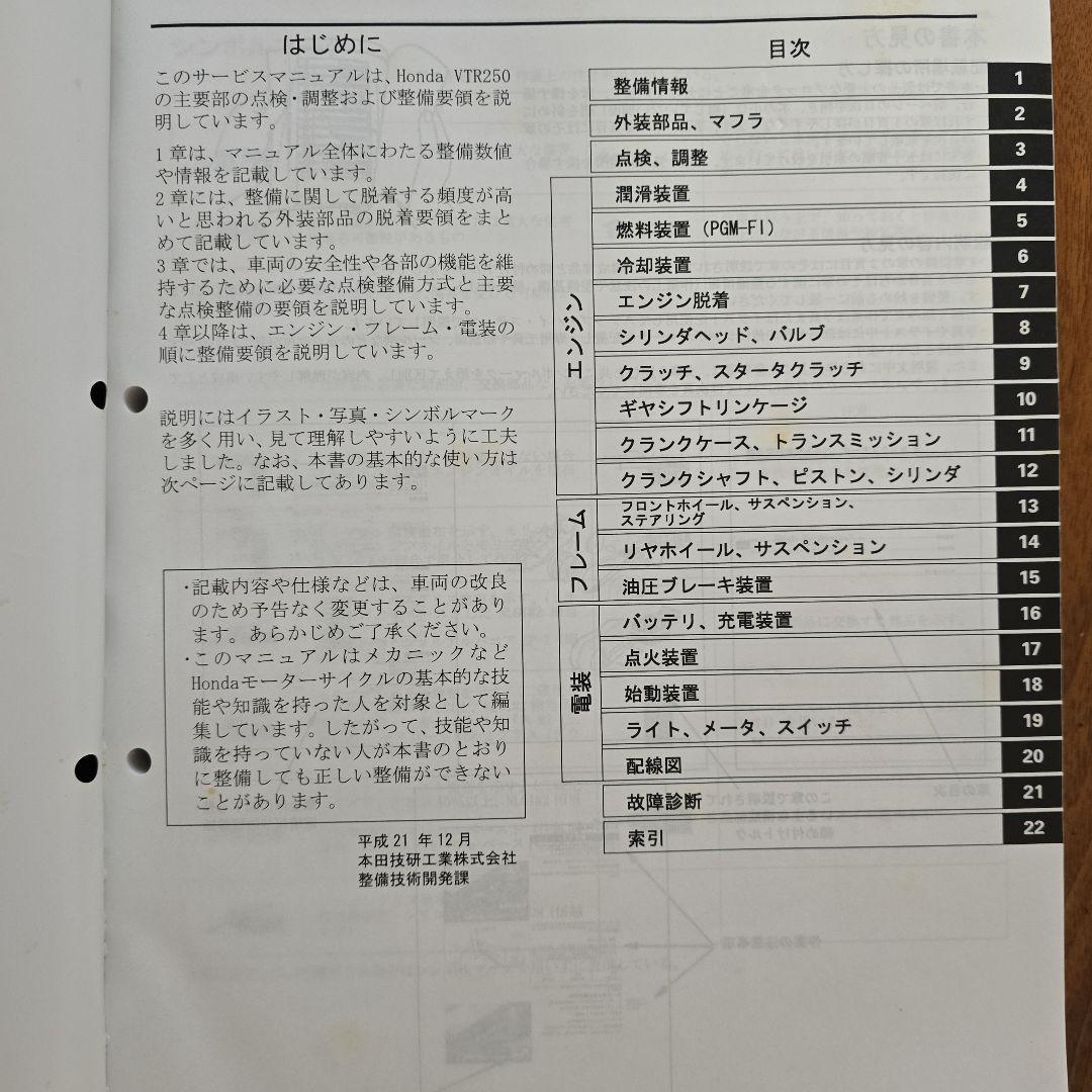 HONDAサービスマニュアル　 VTR250JBK-MC33