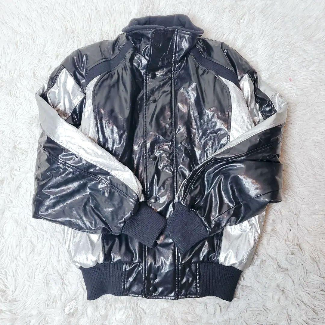 Mizuno Victory Stage ジャケット ブラック　銀　光沢コート