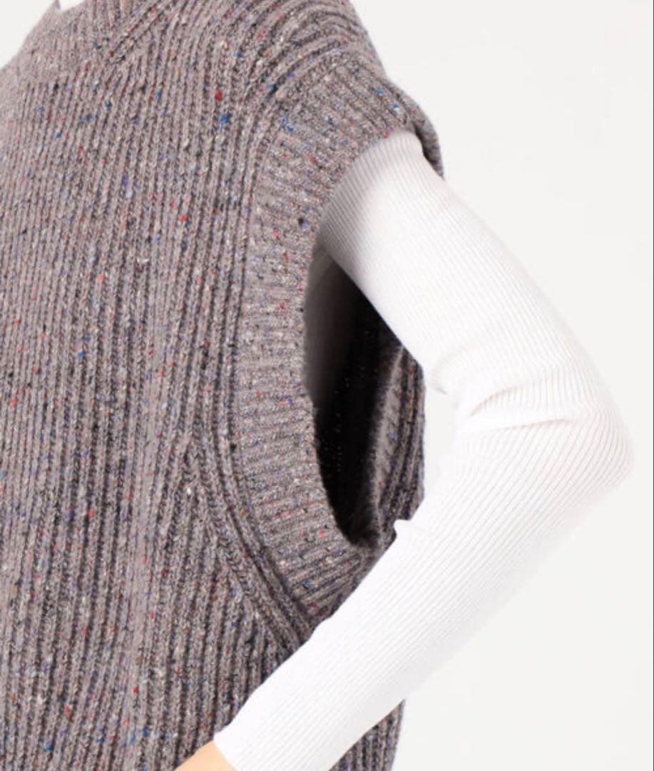【美品】GALERIE VIE ネップツイード クルーネックベスト