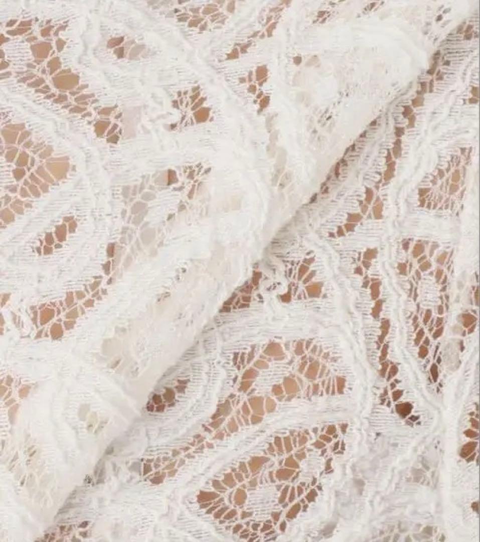 新品　IENA ペイズリーストレッチレースプルオーバー　ナチュラル