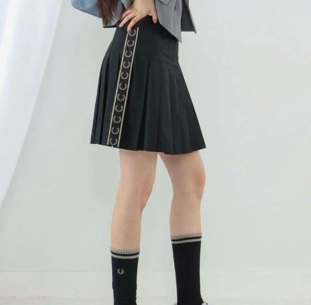 【小島】FRED PERRY × BEAMS プリーツスカート ミニ丈 黒