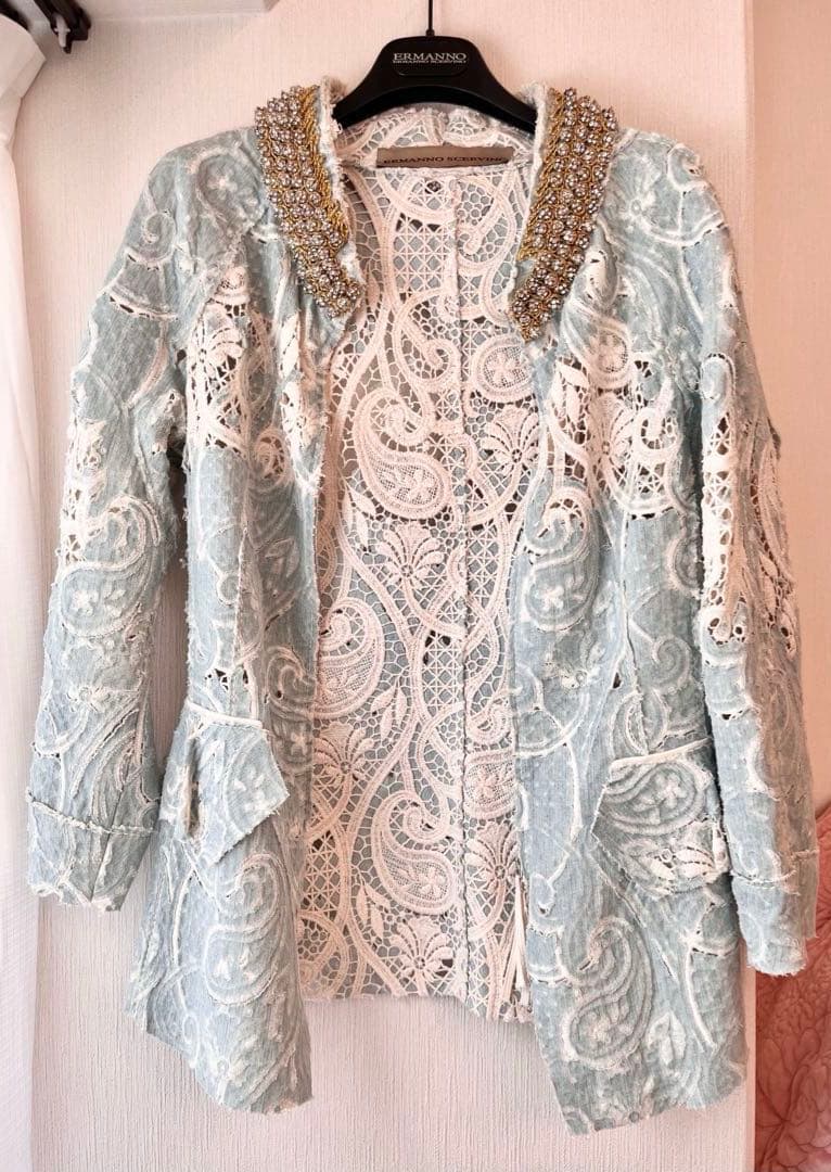 エルマンノシェルヴィーノコレクションデニムジャケット40エルマノシェルビーノ