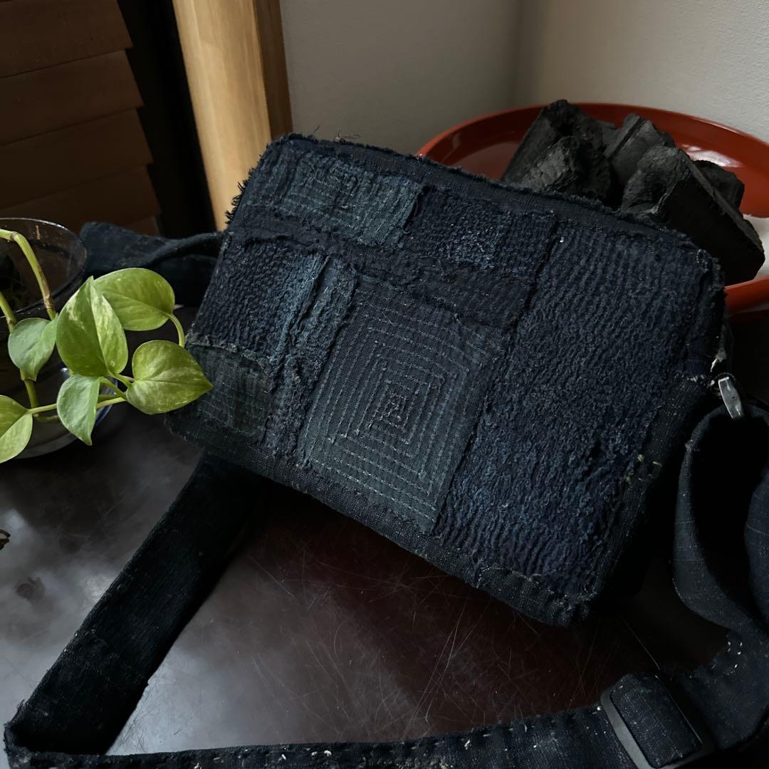 両面拘り襤褸ショルダー/藍染