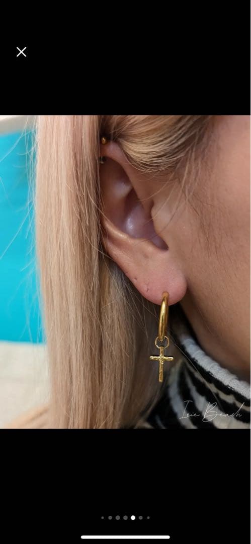 IRIEBEACH クロスモチーフシルバーピアス八木勇征Lookbookポーチ付