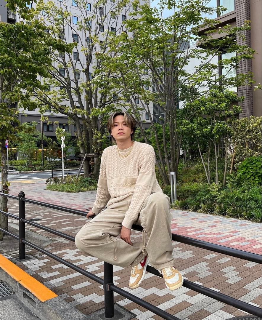 hyein seo ヘインソ　ベージュ カーゴパンツ ジッパーポケット付き