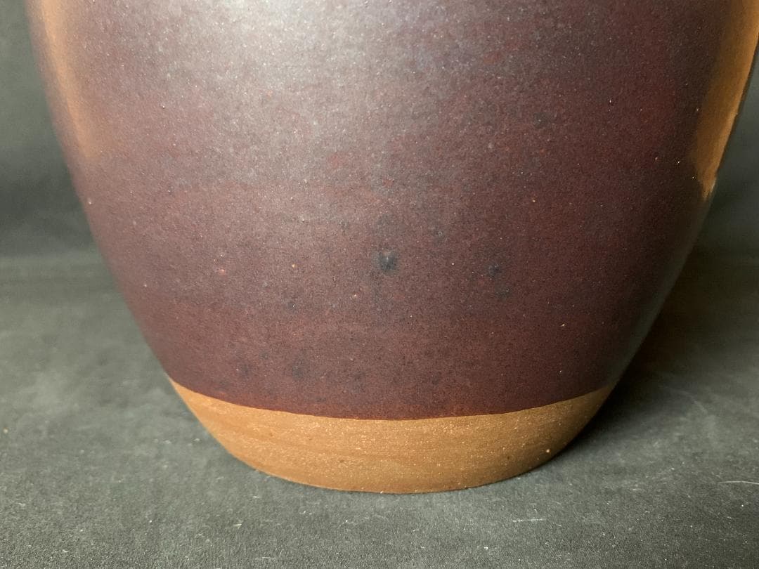 丹波焼 尾中窯 市野信水造 荘壷 飾壺 正絹紐 茶道具 共箱 778