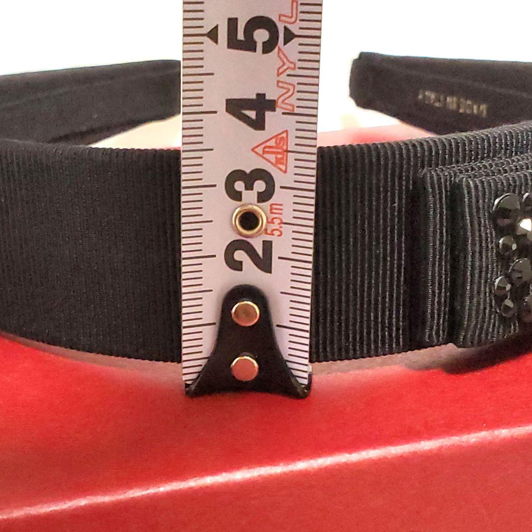 【箱つき☆極美品】フェラガモ ブラック×ブラックビジュー カチューシャH-008