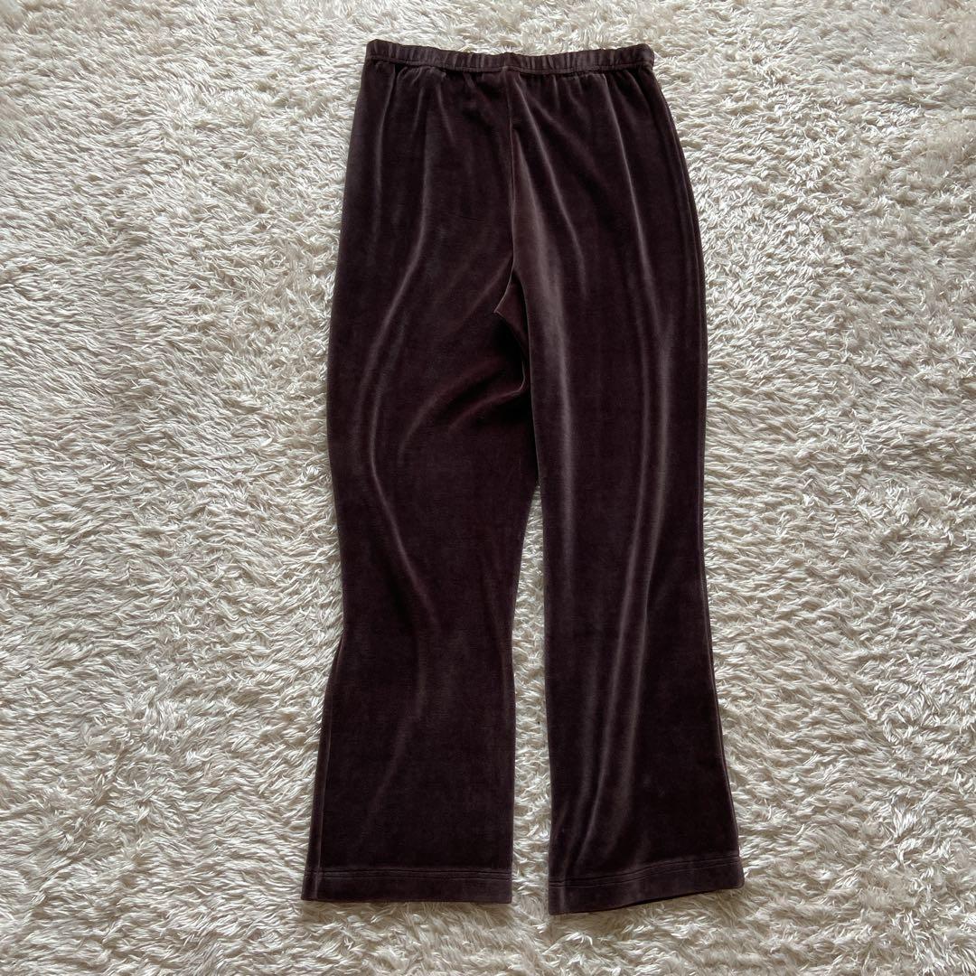 GUCCI イタリア製　ベロアパンツ　M ブラウン　ウエストゴム　ストレッチ
