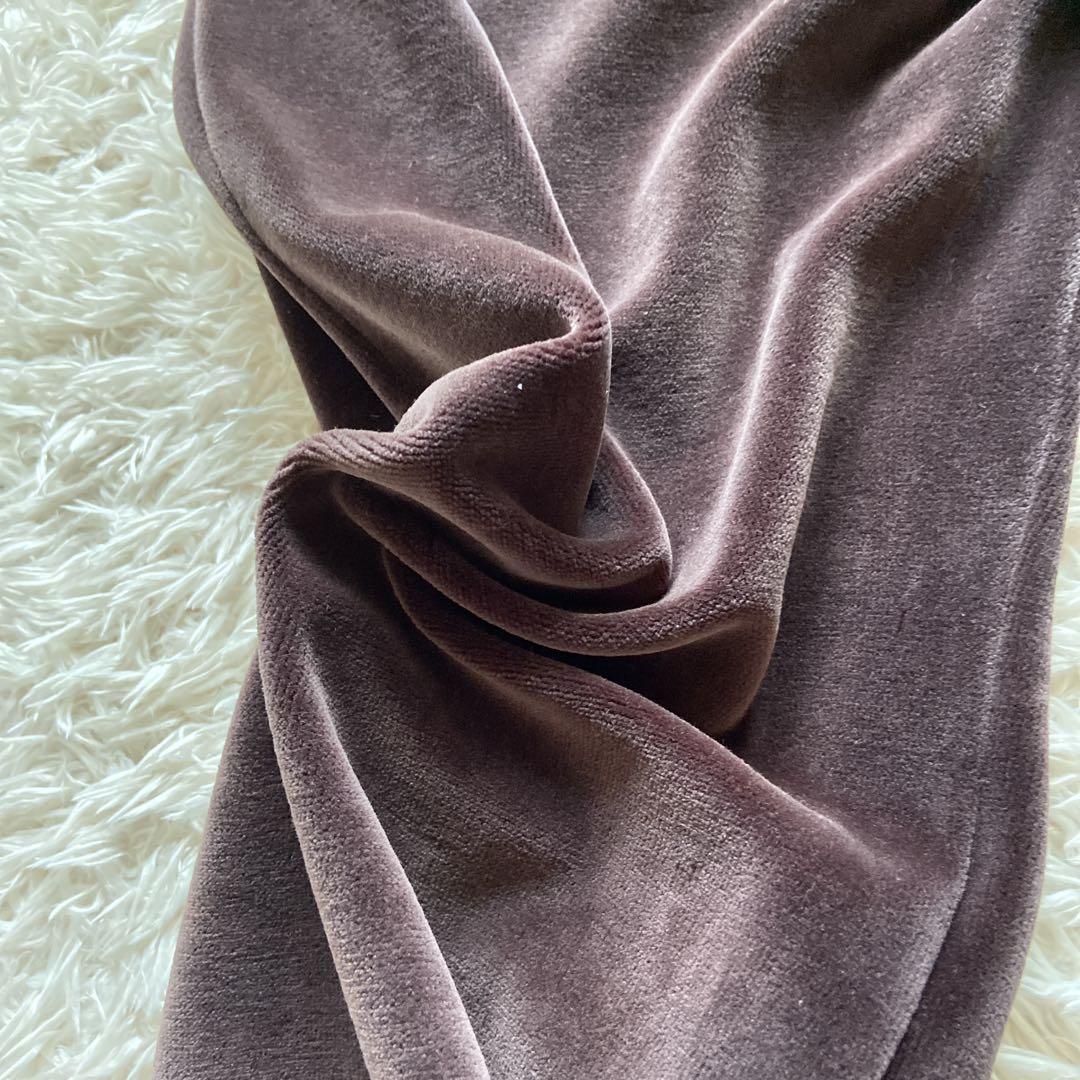 GUCCI イタリア製　ベロアパンツ　M ブラウン　ウエストゴム　ストレッチ