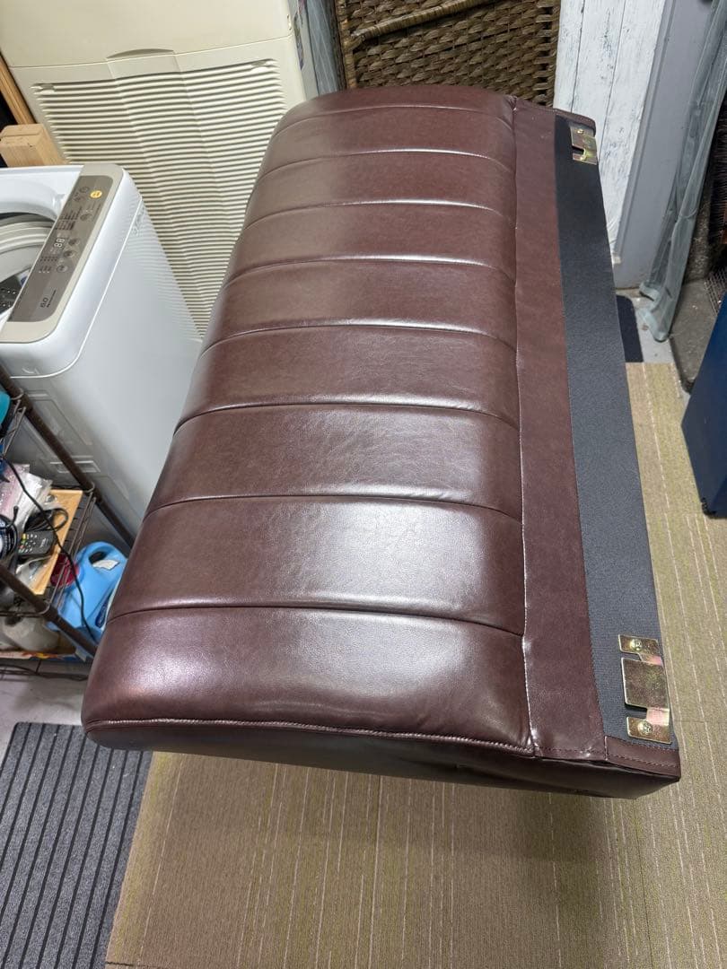 【超美品】ニトリ　2人用合皮ソファ　(Nシールド ステイン2KD DBR)