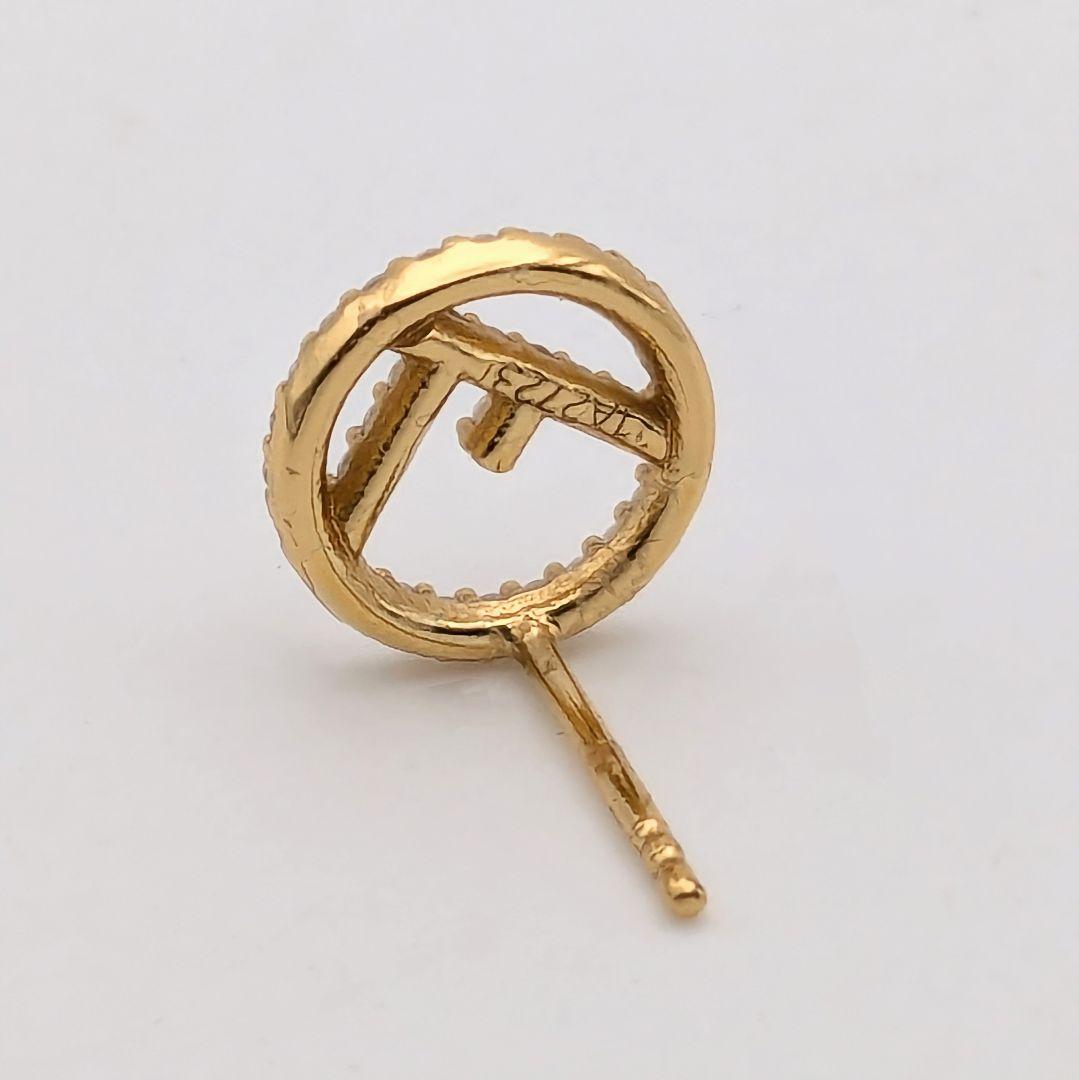 極美品 フェンディ FENDI エフイズ ラインストーン ゴールド ピアス 片方