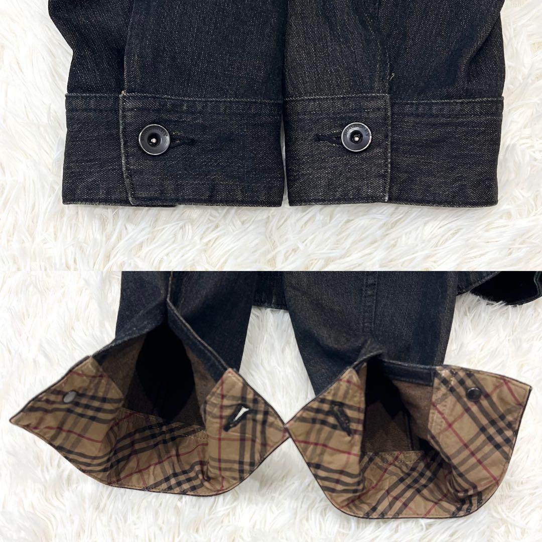 バーバリーロンドン デニムジャケット ノバチェック ブラック 42