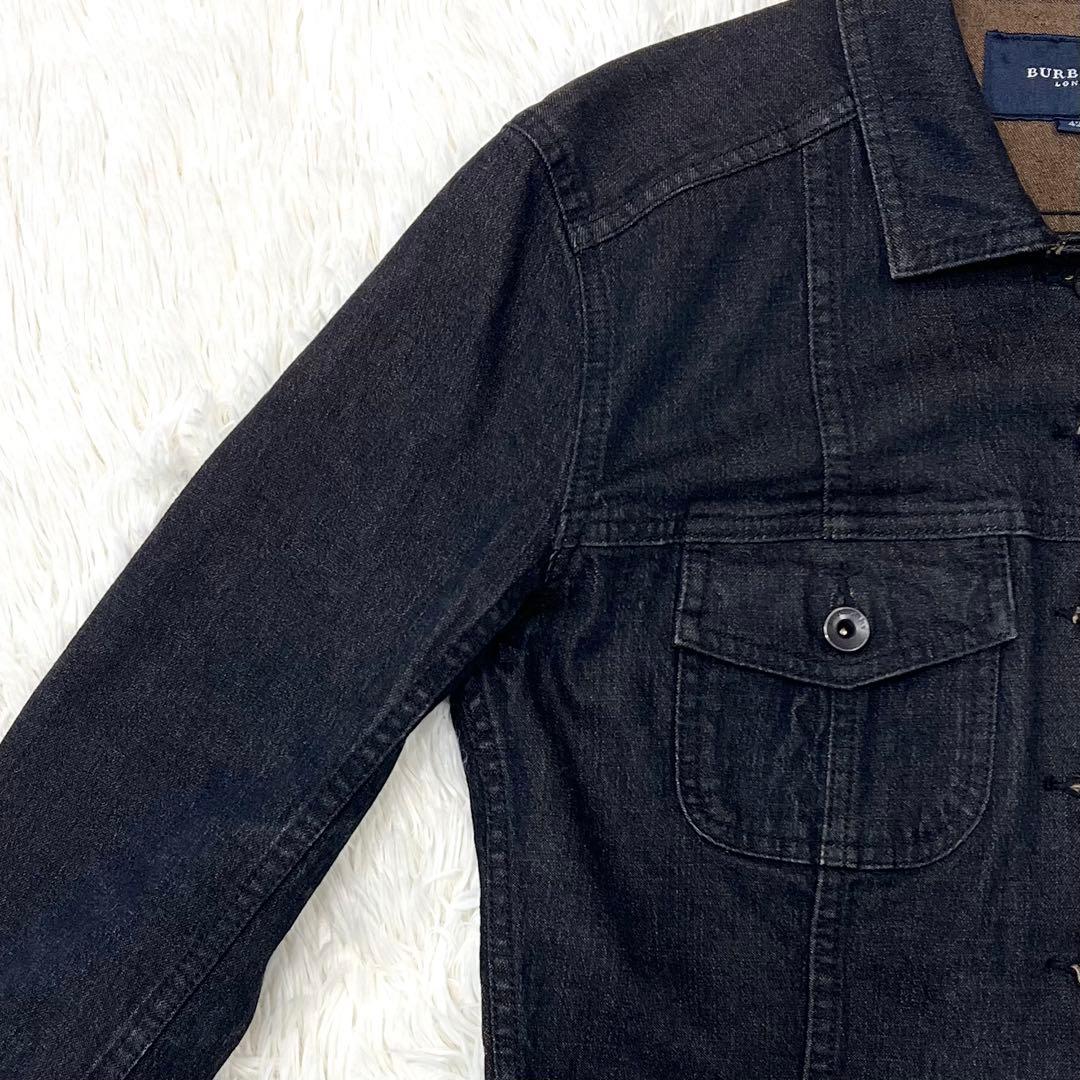 バーバリーロンドン デニムジャケット ノバチェック ブラック 42