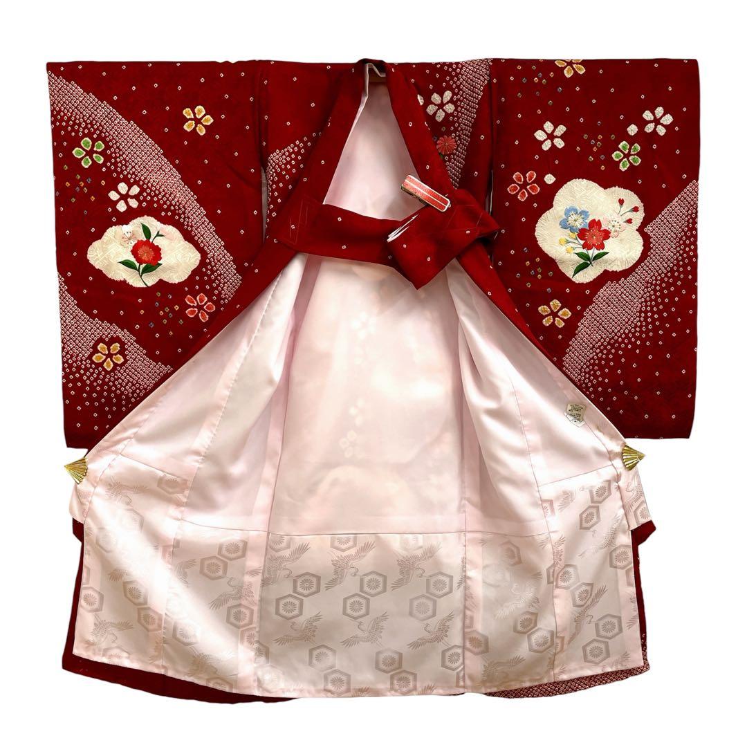 ◎mk-0028　女児　御祝着・襦袢 セット　絞り　刺繍　お宮参り　　10-2