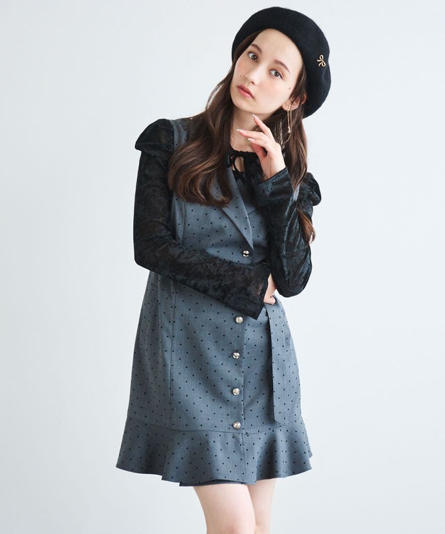 リリアンカラットヘムフレアジャケットミニワンピース