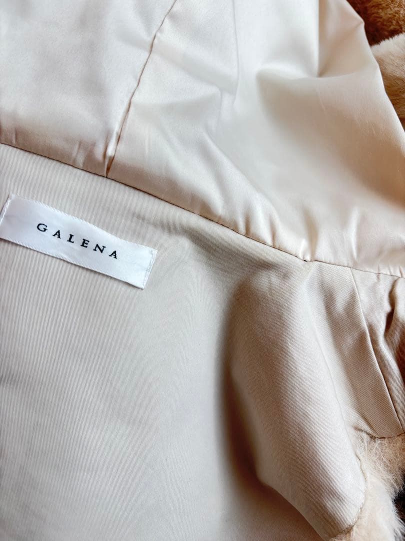 【美品】GALENA ガレナ フェイクファー エコファー　ベスト　ivory M