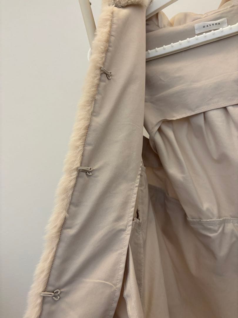 【美品】GALENA ガレナ フェイクファー エコファー　ベスト　ivory M