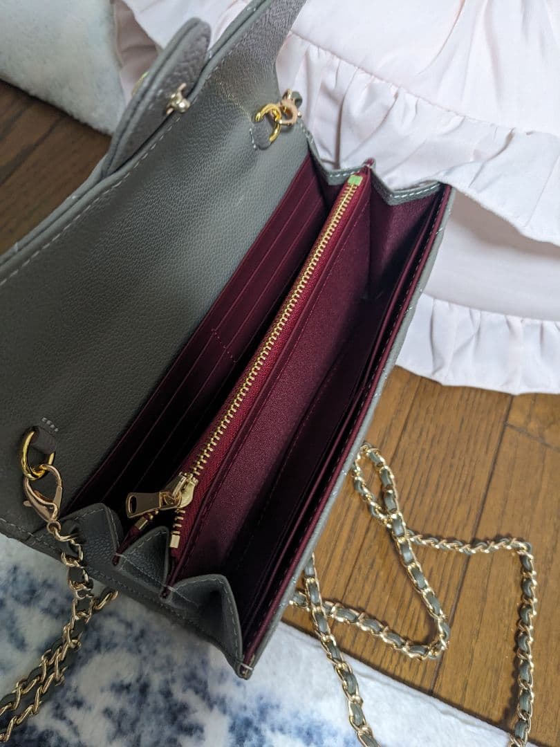 ウォレットショルダーバック/グレー