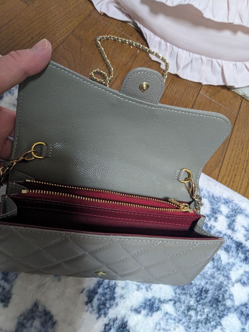 ウォレットショルダーバック/グレー