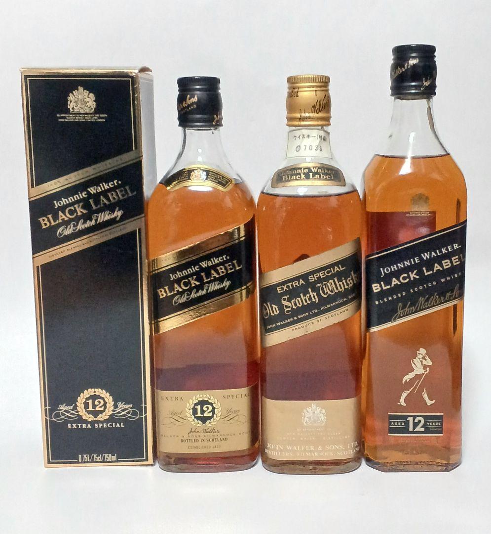 Johnnie Walker Black Label 12年 3本セット 白紋章