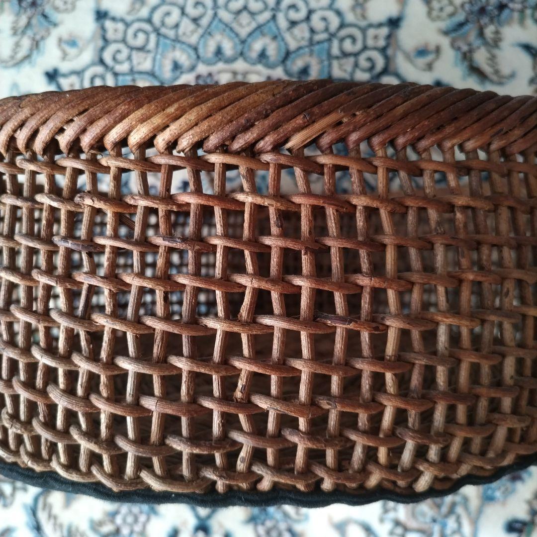 あけび こだし編み 丸型 籠 ランドリーバスケット 大型
