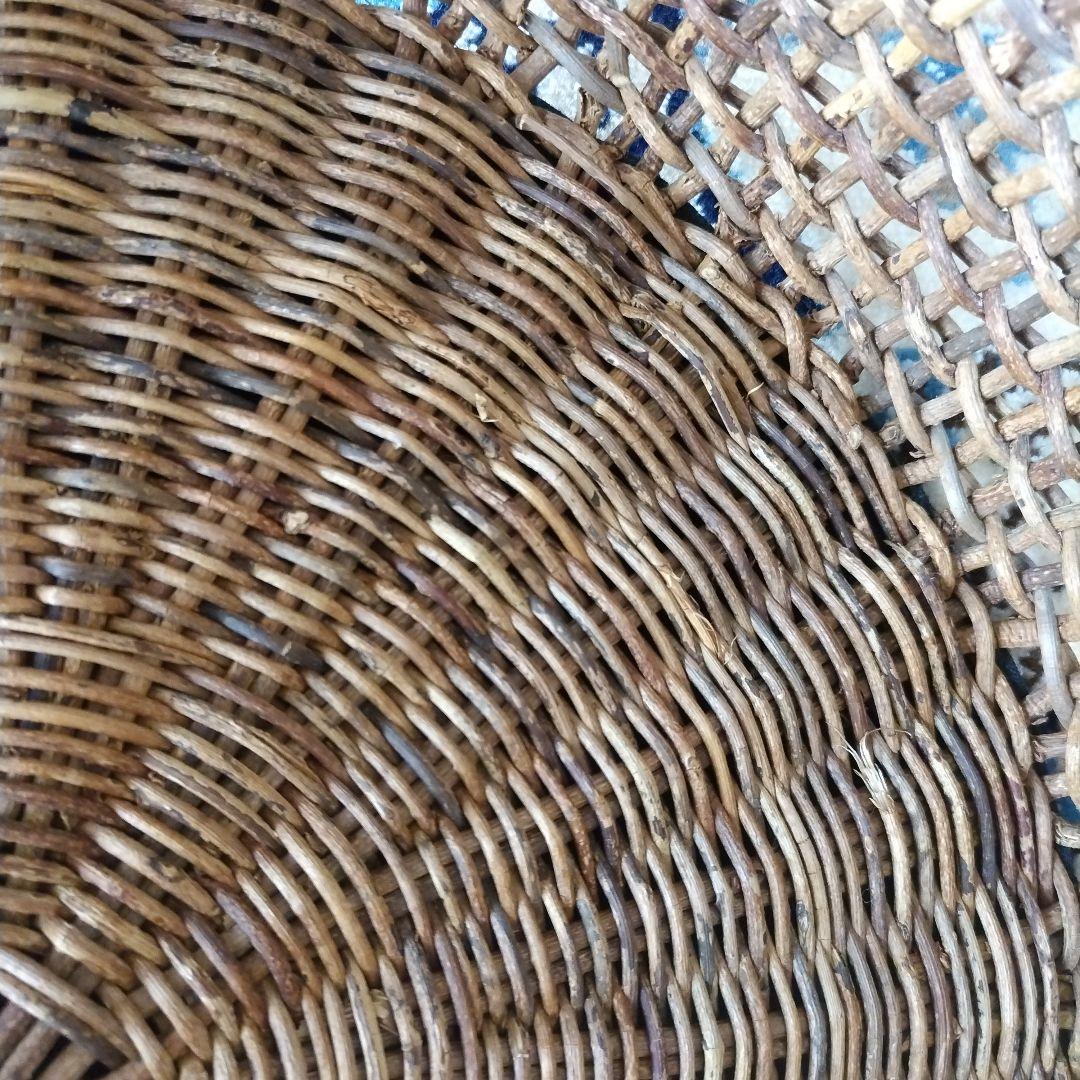 あけび こだし編み 丸型 籠 ランドリーバスケット 大型