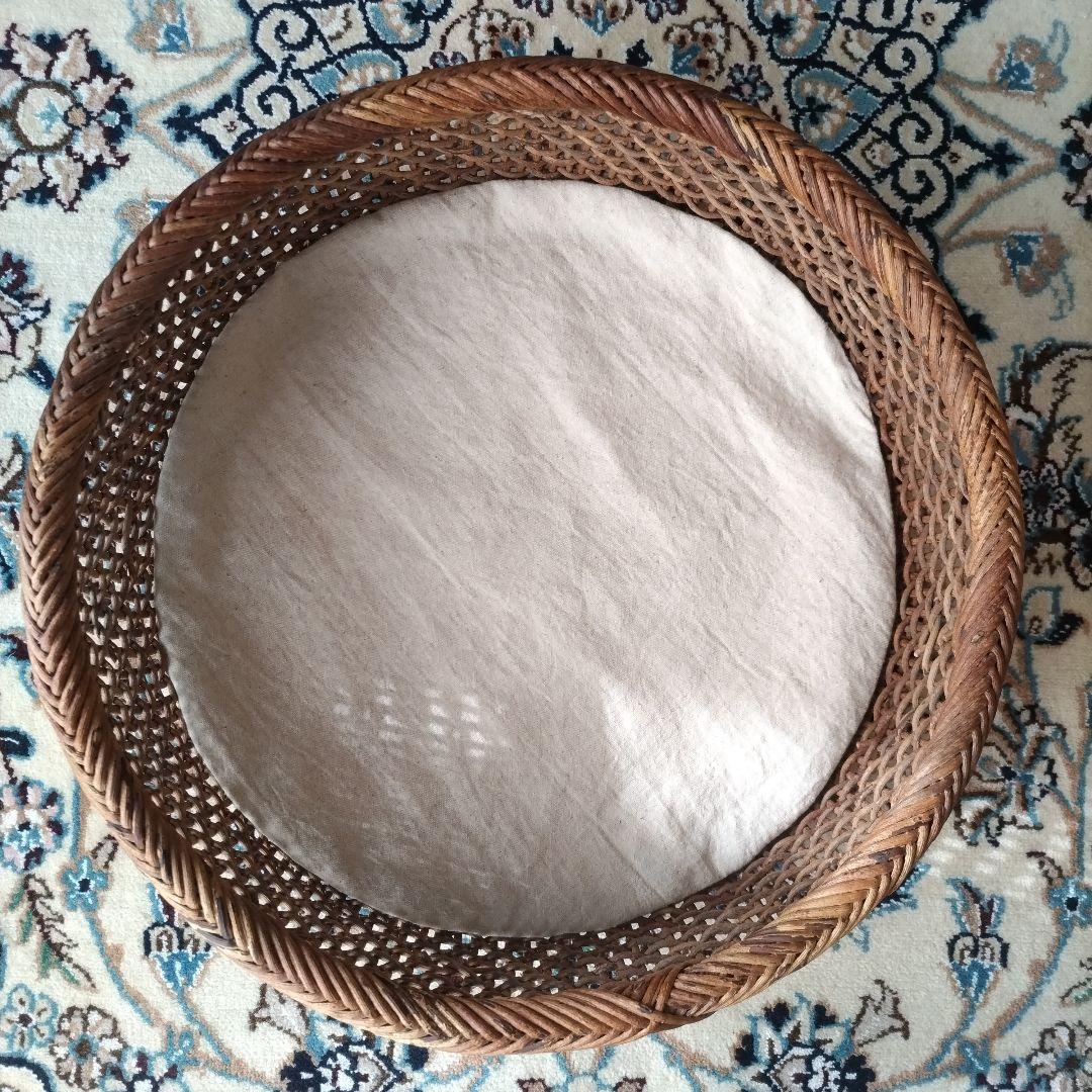 あけび こだし編み 丸型 籠 ランドリーバスケット 大型