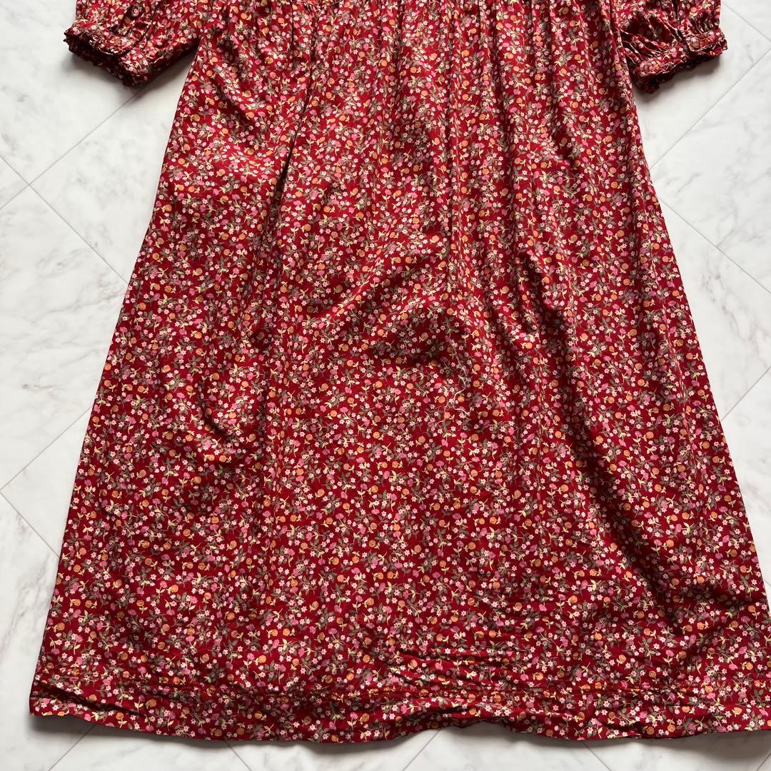 PINK HOUSE パッチワーク　ロングワンピースピンタック フリル 日本製