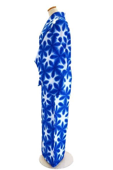 ★専用★美品 浴衣 古今 雪花絞り 白 青 バチ衿 綿絽 身丈164cm