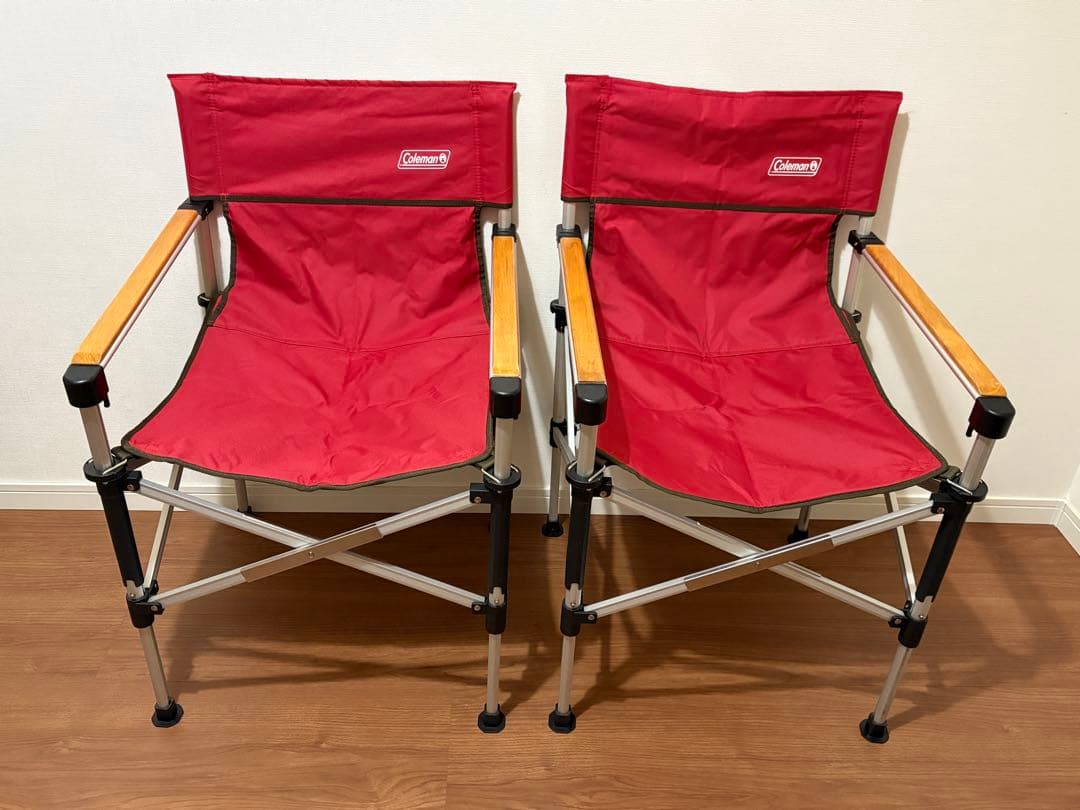 コールマン アウトドアチェア 2脚セット レッド 収納袋付き Coleman