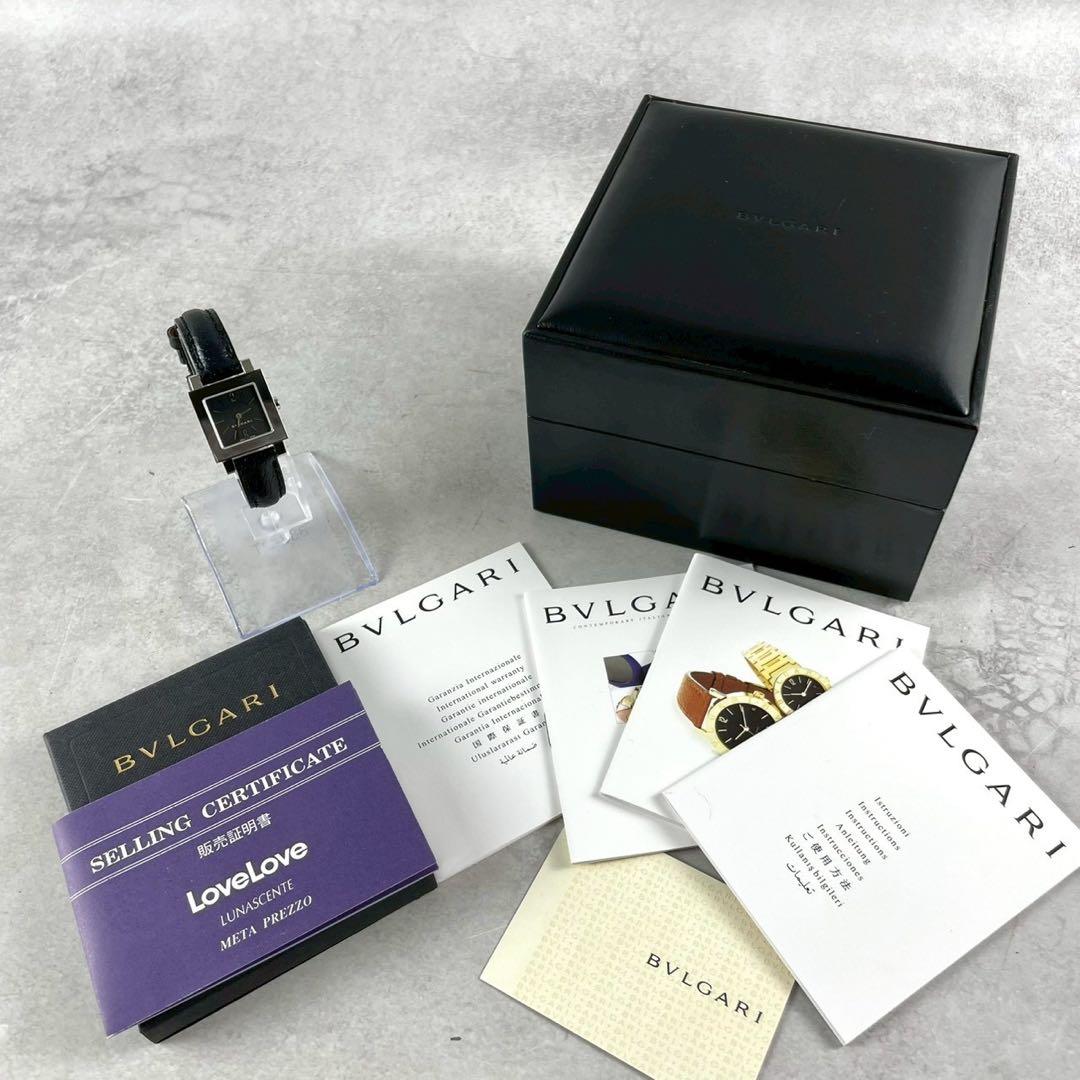 ブルガリ SQ 22 SL ステンレススチール クォーツ腕時計 箱保証書 稼働