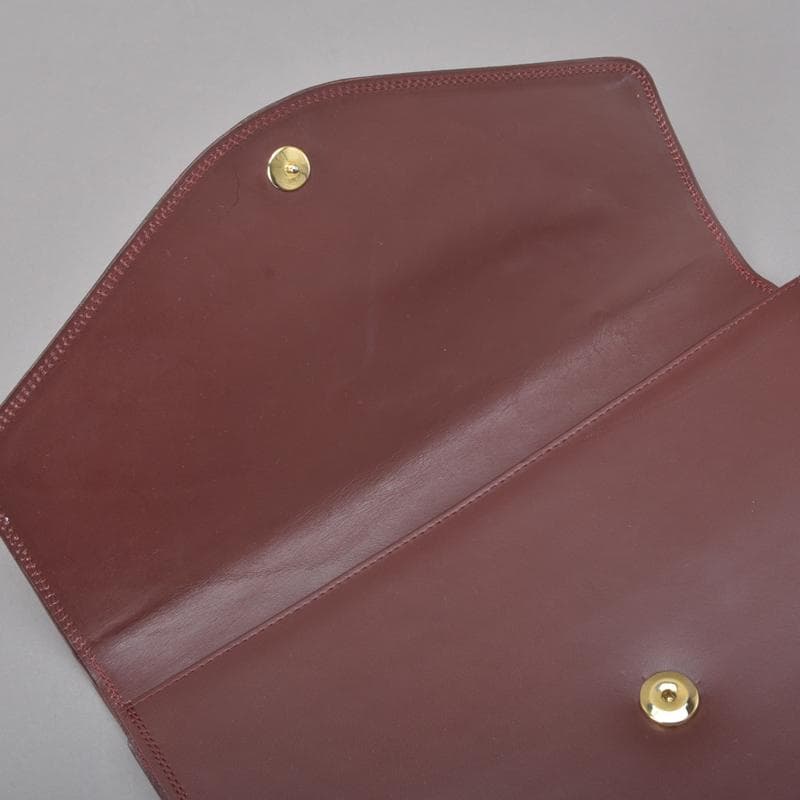 美品◇カルティエ マストライン クラッチバッグ 30 レザー ボルドー 箱付き