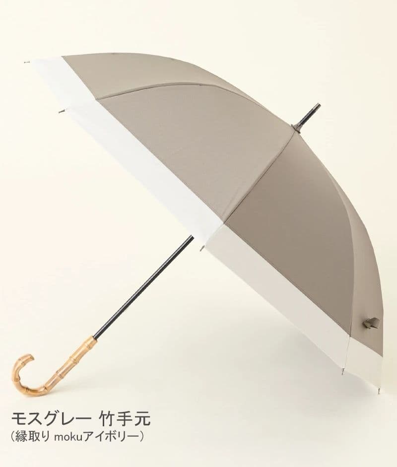 新品未使用 サンバリア100 長傘 Mサイズ コンビ モスグレー 竹手元 日傘