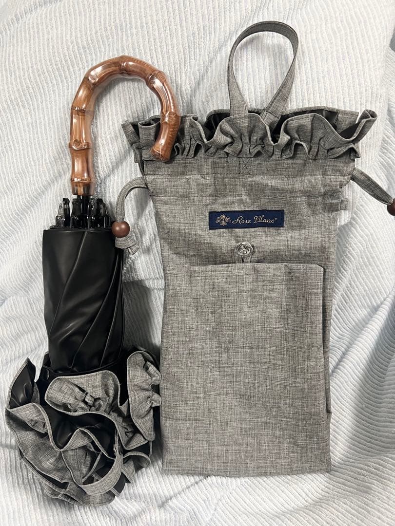 【新品未使用】ロサブラン 2段折り ダンガリーグレー フリル