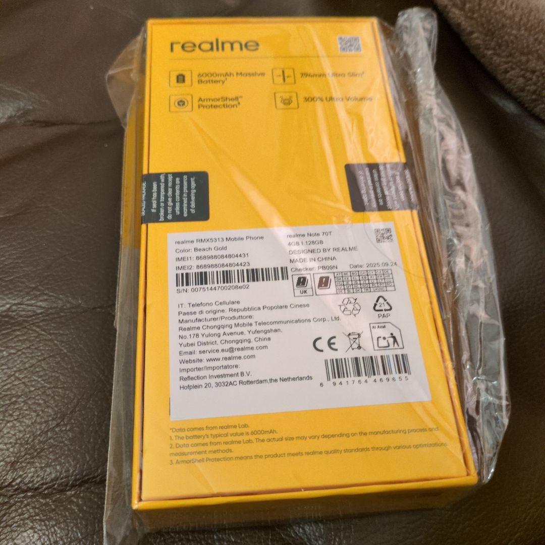 お値下不可！realme Note 70T Gold 4GB 128GB