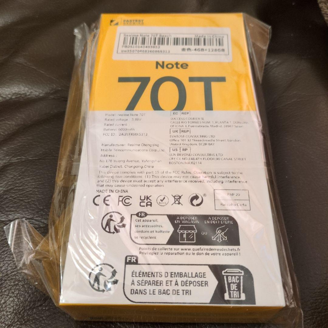 お値下不可！realme Note 70T Gold 4GB 128GB