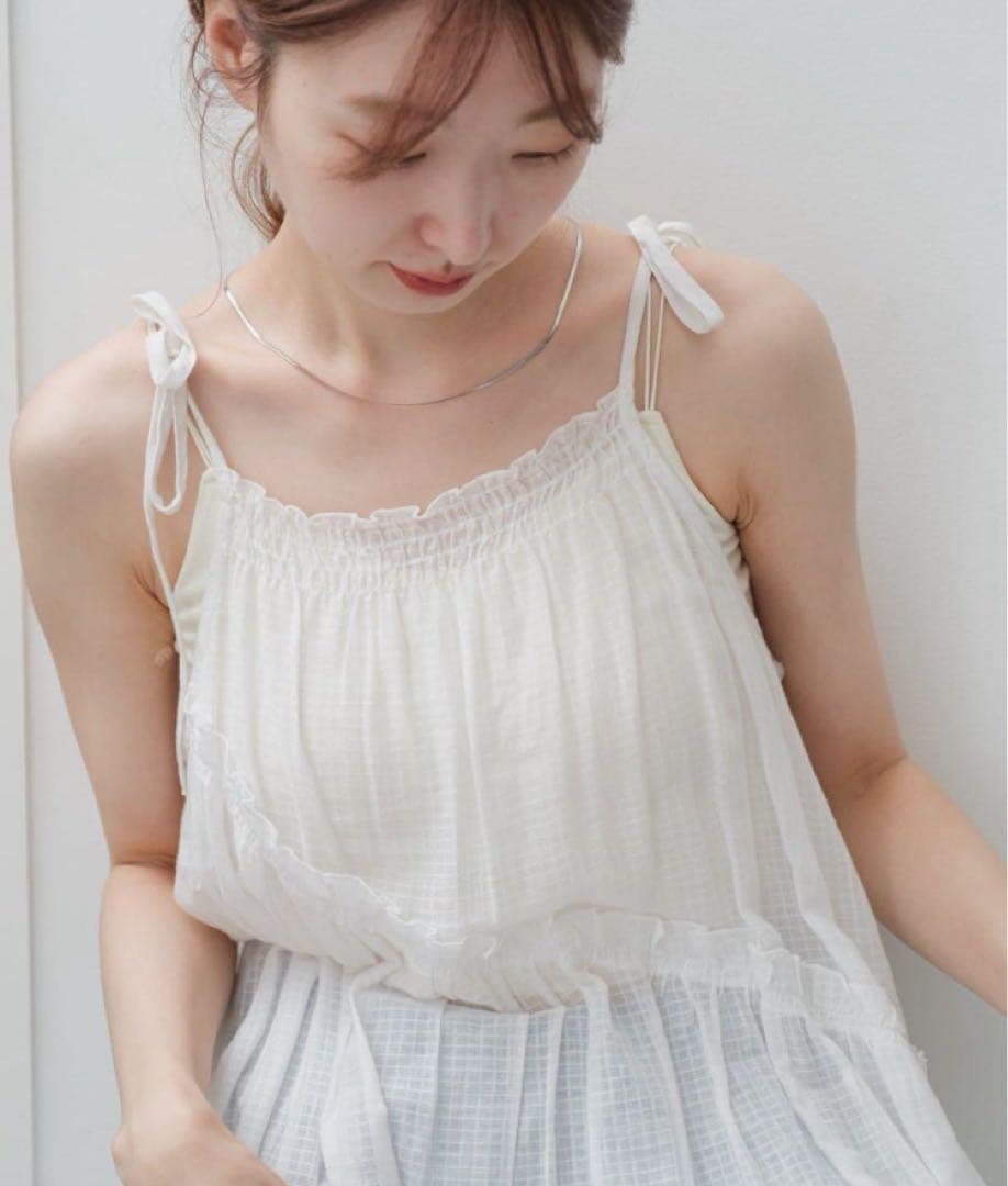 【新品未使用】Kastane カスタネ インド綿ティアードチュニック ホワイト