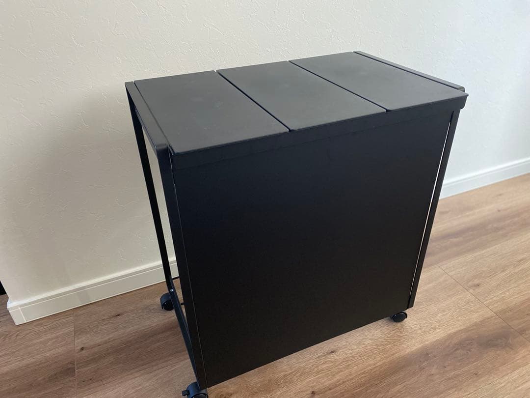 Tower 山崎実業 3分別 黒ごみ箱 キャスター付