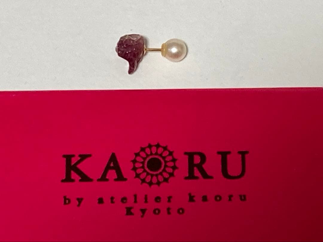 カオル　kaoru ピンクトルマリン　パール　ピアス　k18 片耳