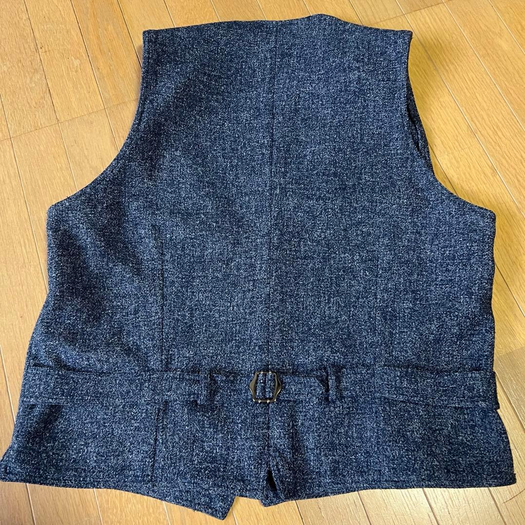 【美品】ベスト付 ラルディーニ LARDINI ジャケット ベスト ネイビー