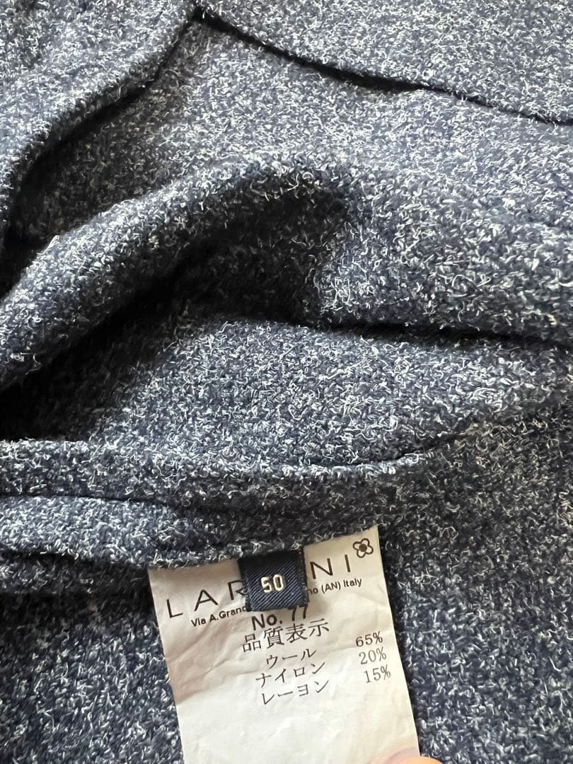 【美品】ベスト付 ラルディーニ LARDINI ジャケット ベスト ネイビー