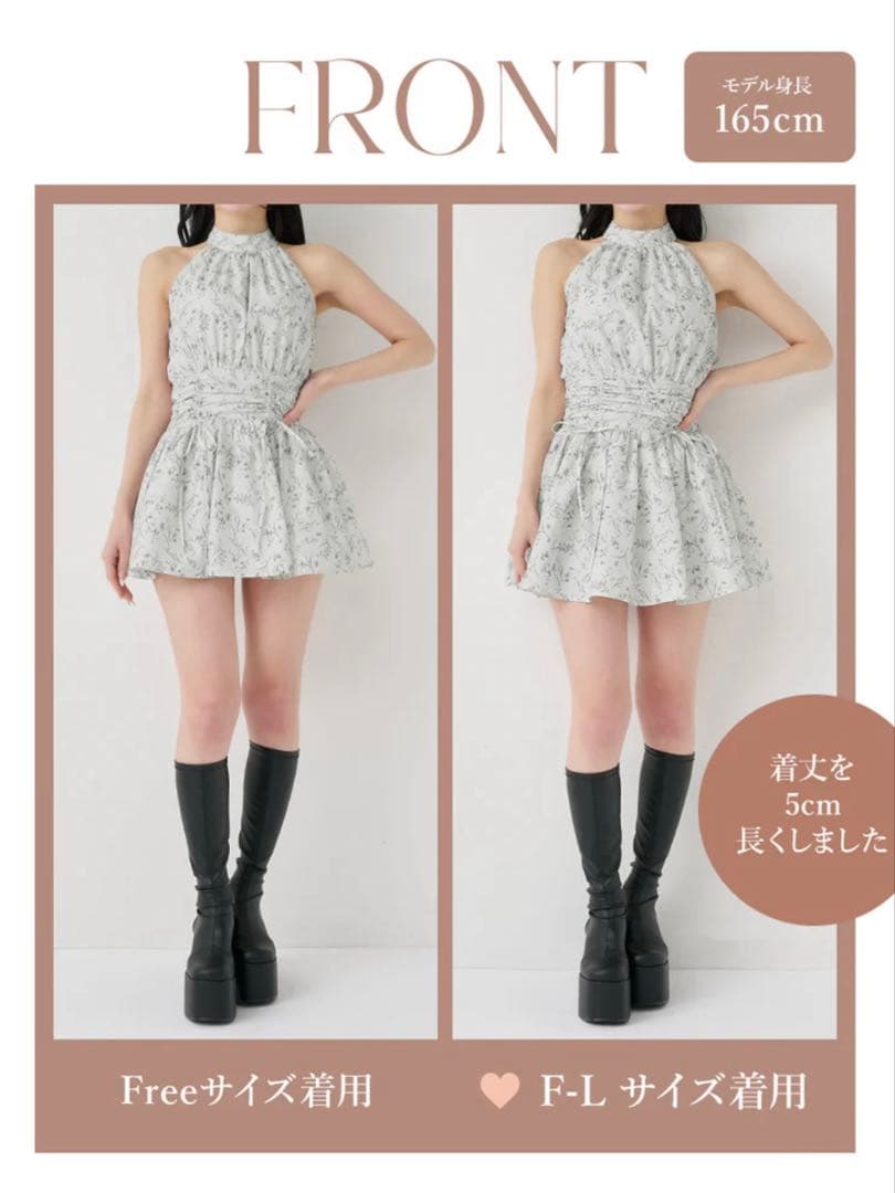 Darich♡アメスリギャザーフレアミニワンピース　(GRY・Free)